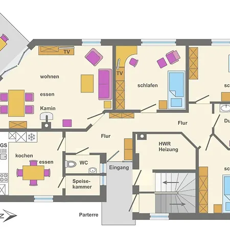 Traumzeit, Fw 2 公寓 青斯特